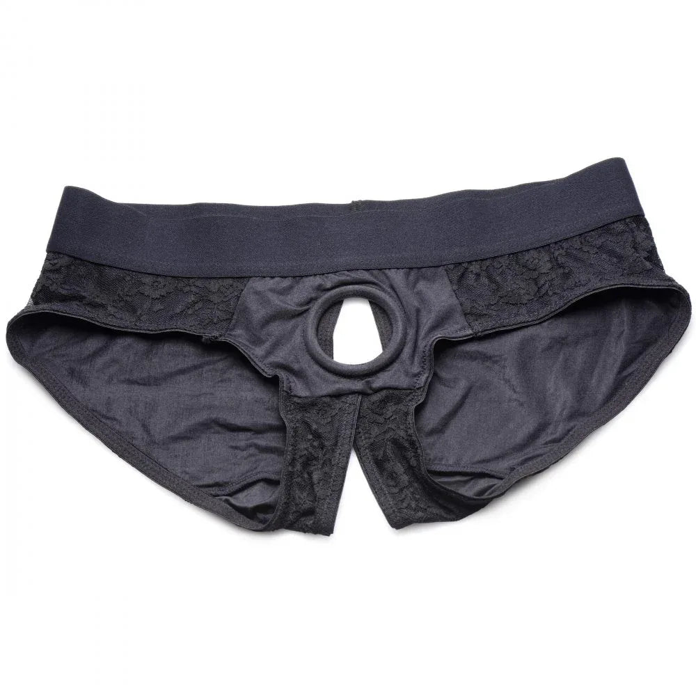 2XL 3XL Black Crotchless Panty Harness - Puppy's Aesthetics