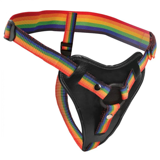 Rainbow Strap On Harness with Silicone O-Rings - Puppy's Aesthetics