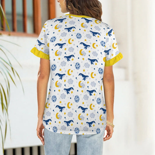 Sleepy Whale Ruffle Play Tee - Puppy's Aesthetics