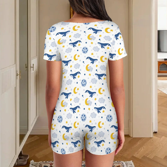 Sleepy Whale Dreams Play Romper - Puppy's Aesthetics