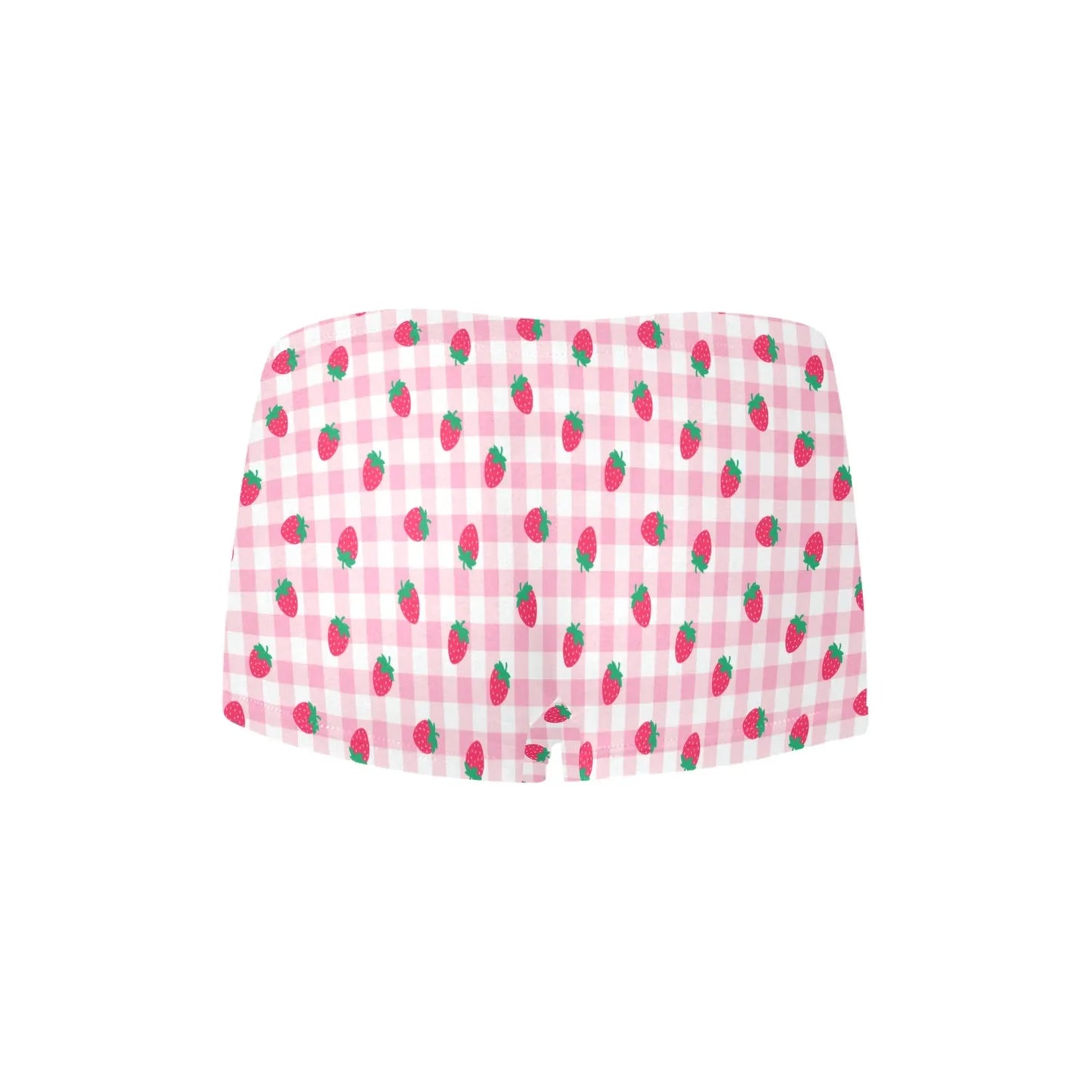 Strawberry Plaid Boyshort Panties - Puppy's Aesthetics