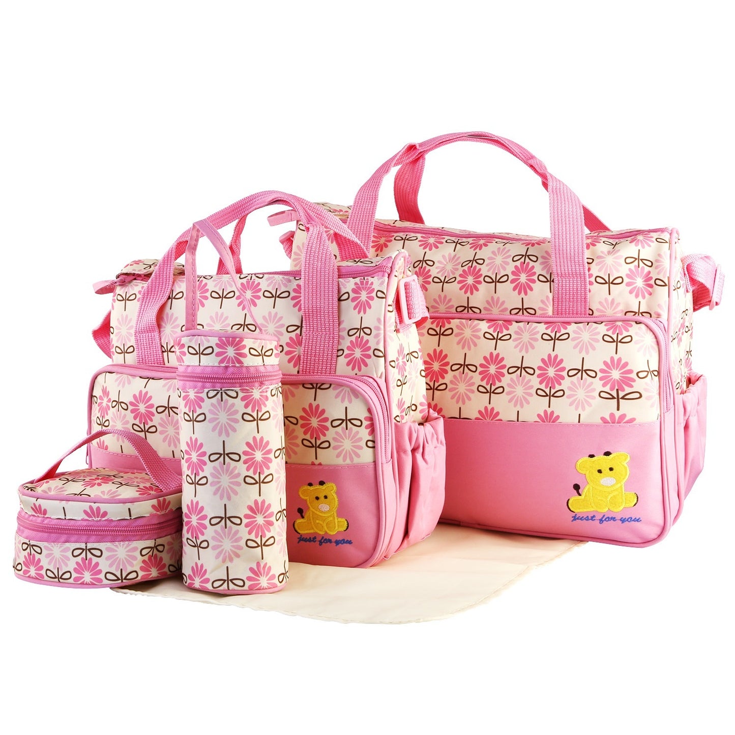 Littles Outing Essentials – 5PC Water-Resistant Diaper Bag Set for Mommies, Daddies & Caregivers - Puppy's Aesthetics