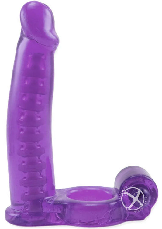 Double Penetrator Vibrating Cock Ring Dildo - Puppy's Aesthetics