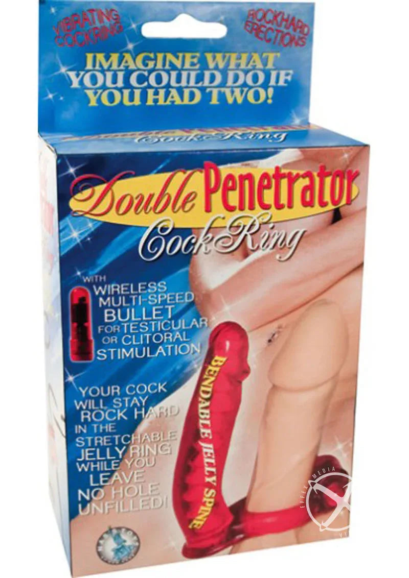 Double Penetrator Vibrating Cock Ring Dildo - Puppy's Aesthetics