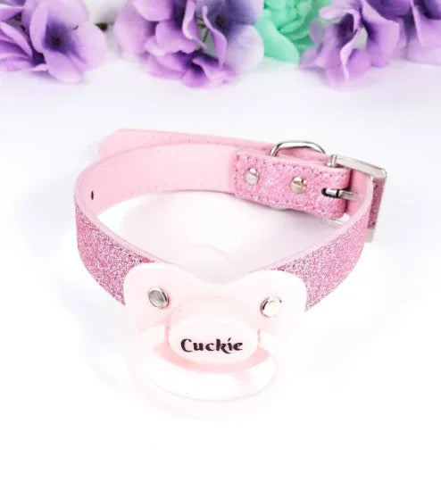 Pink Glitter Cuckie Pacifier Gag - Puppy's Aesthetics