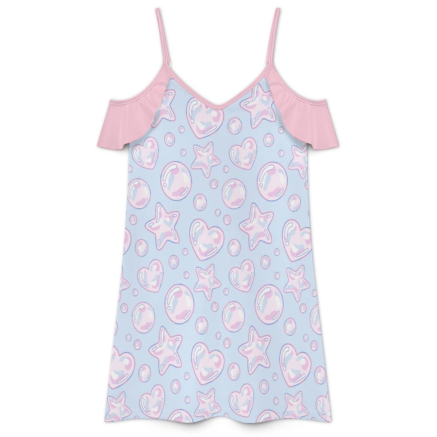 Kawaii Bubbles Ruffle Strap Play Dress