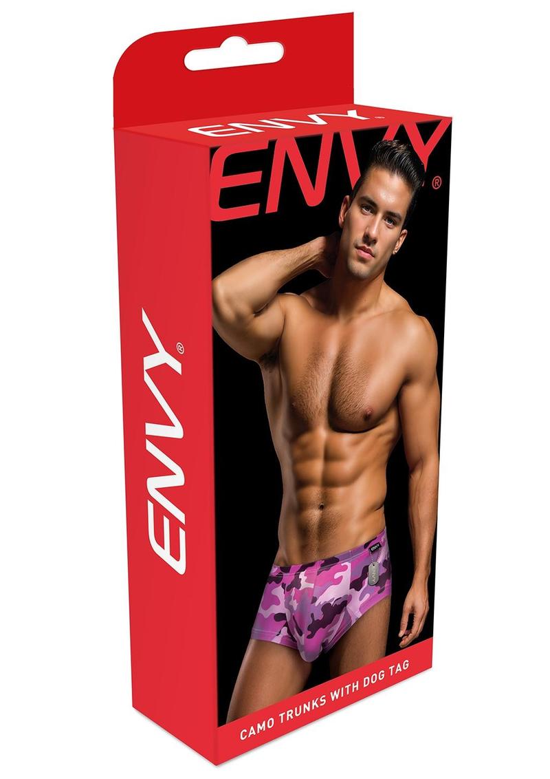 Envy Camo Trunks W/Dog Tag-Camo/Pnk-Lxl