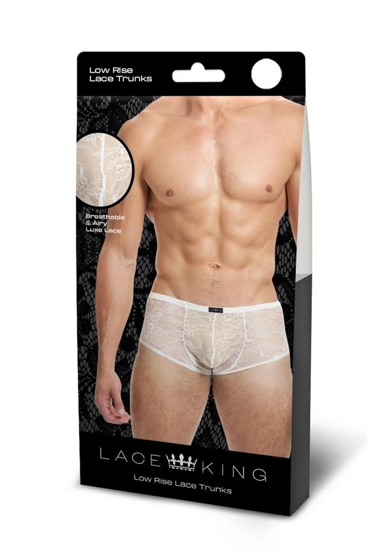 King Low Rise Sheer Breathable Lace Trunks for Men
