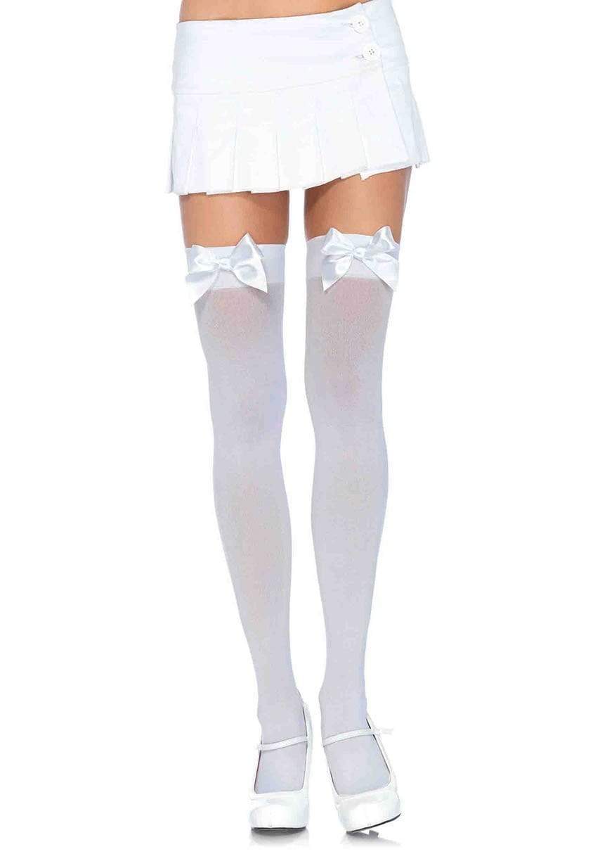 Kay Opaque Bow Thigh Highs