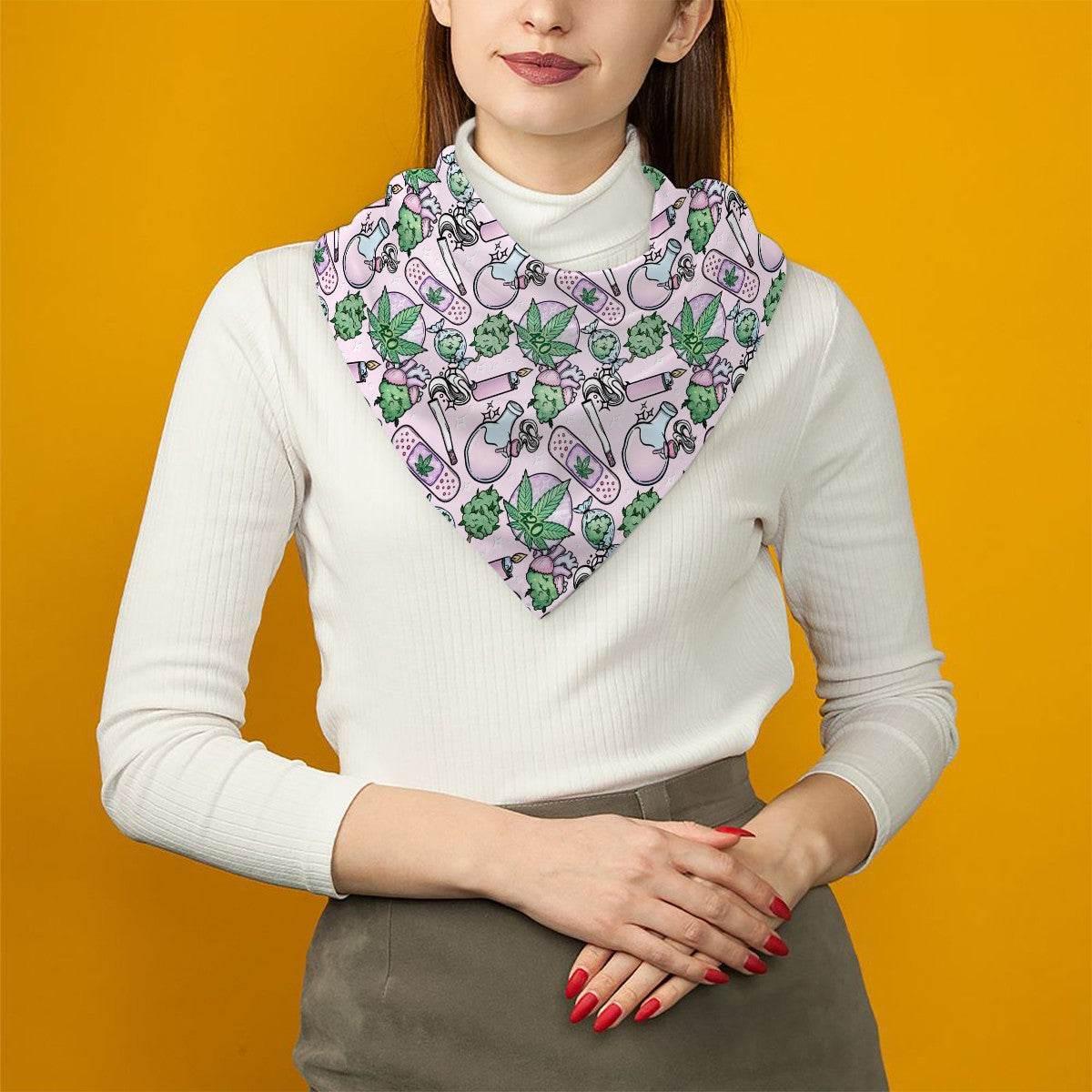 Pink Cannabis Bandana Bib - Puppy's Aesthetics