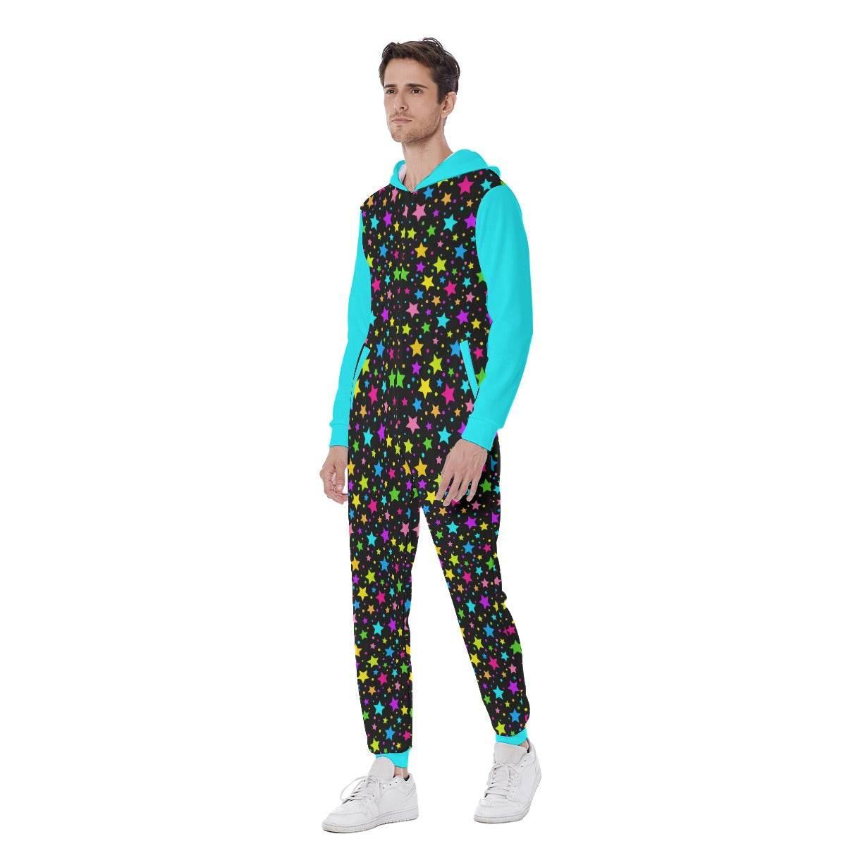 Neon Stars Hooded Sleeper - Puppy's Aesthetics