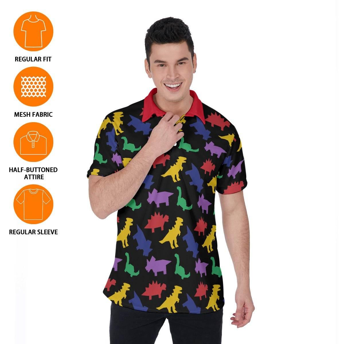 Colorful Lil Dinos Polo Shirt - Puppy's Aesthetics