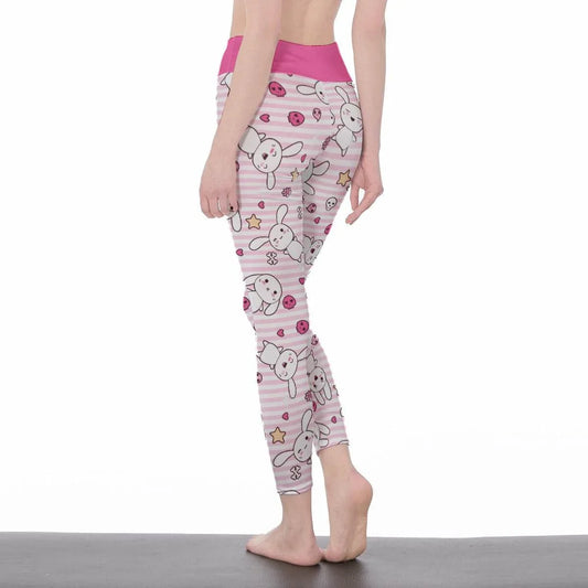 Hop 'n' Stripe High Waist Leggings - Puppy's Aesthetics