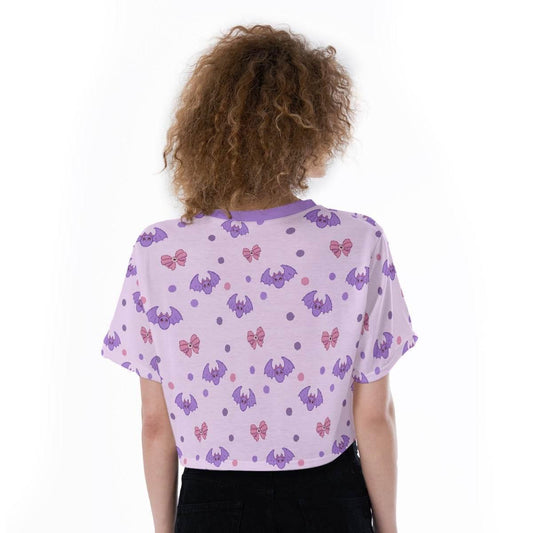 Pastel Spoopy Bats Crop Top - Puppy's Aesthetics
