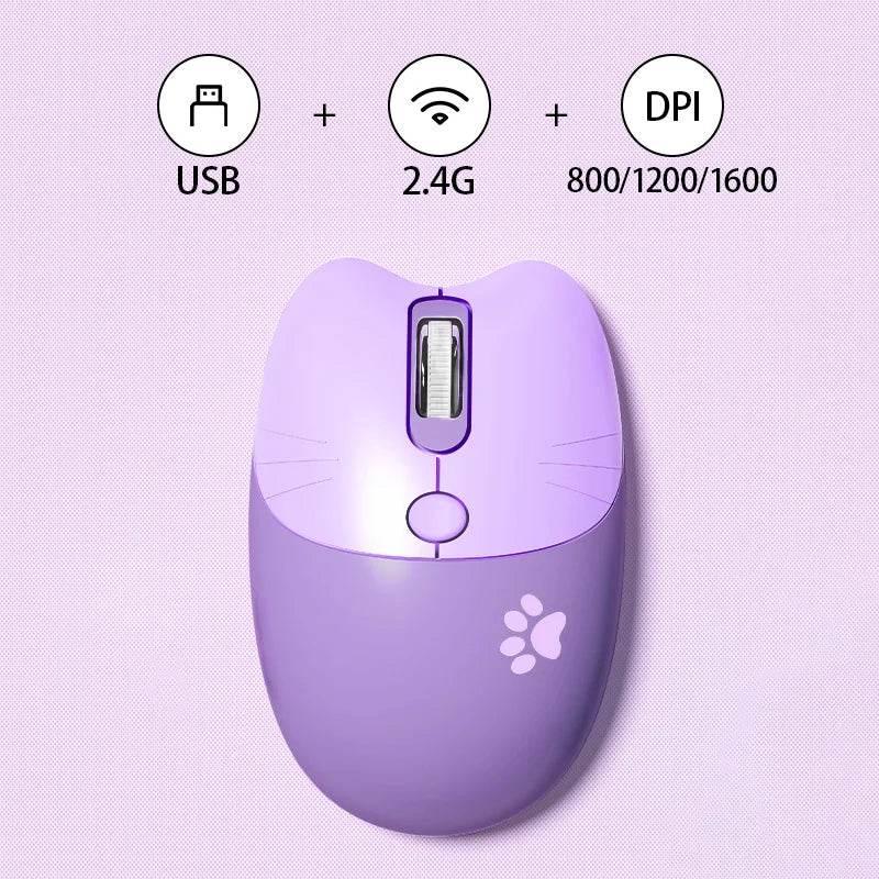 Kawaii Cat Ear Wireless Gaming Mouse - Puppy's Aesthetics