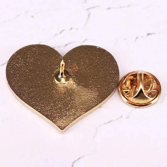 Currently Overthinking Glitter Heart Enamel Pin - Puppy's Aesthetics