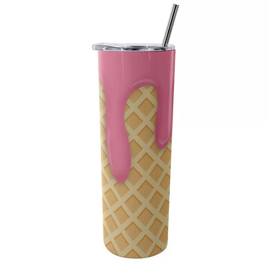 Strawberry Ice Cream Skinny Tumbler - Puppy's Aesthetics