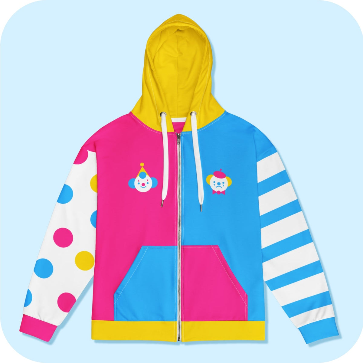 Pan Pride Clown vs Mime Unisex Zip Hoodie