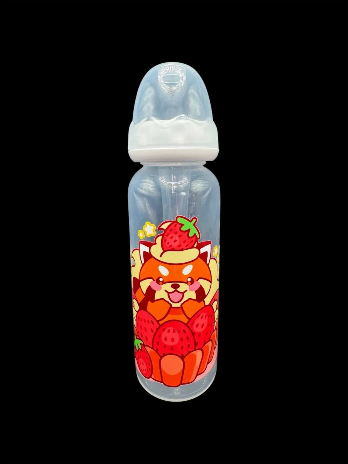 Red Panda Strawberry Shortcake ABDL Adult Bottle - 8 oz - Puppy's Aesthetics