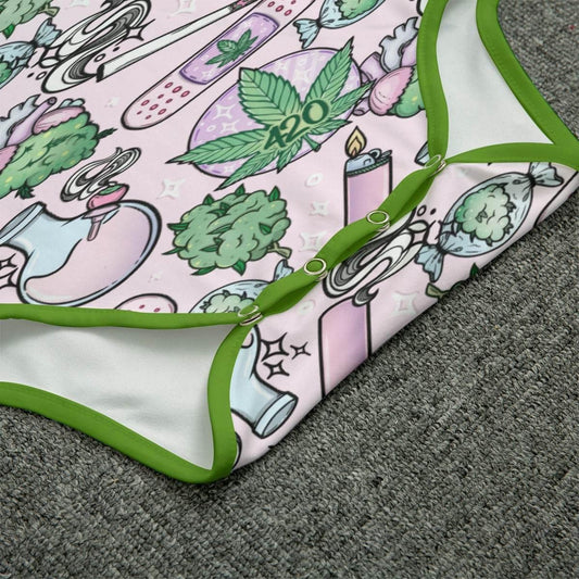 Cute Cannabis Pink Adult CuddleSuit - Puppy's Aesthetics