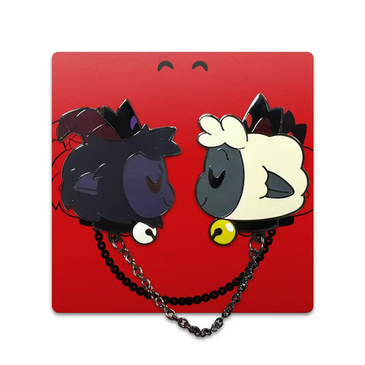 Goat and Lamb Lapel Pin - Cult of the Lamb - Puppy's Aesthetics