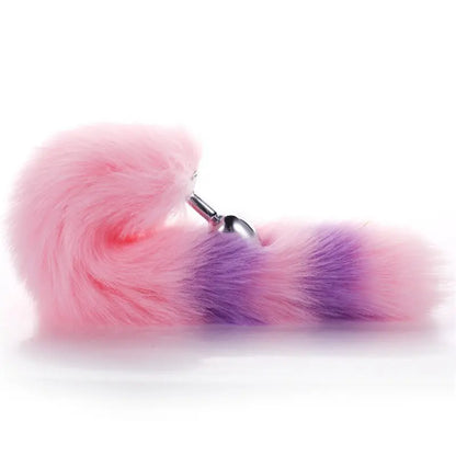 Kawaii Pink & Black Anal Tail (28 Colors) Pink Purple