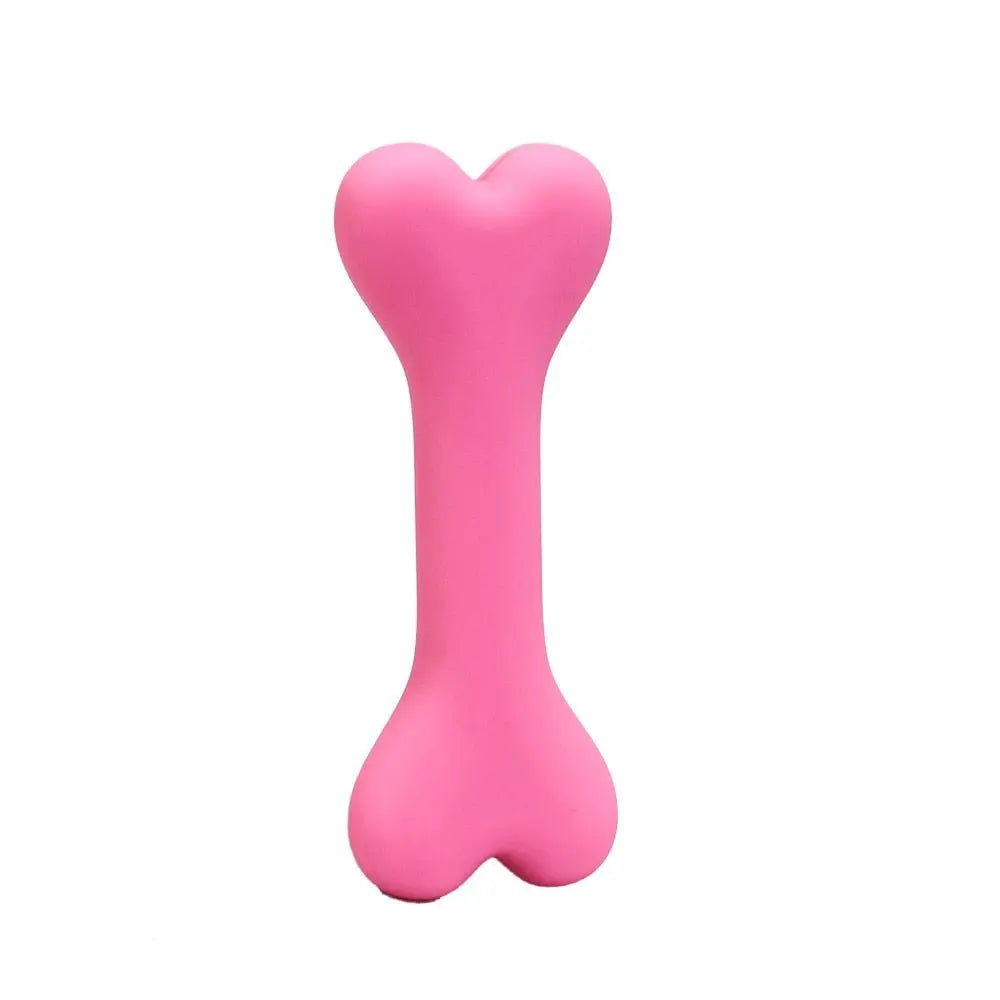 Soft Silicone Bone Chew Toy Pink