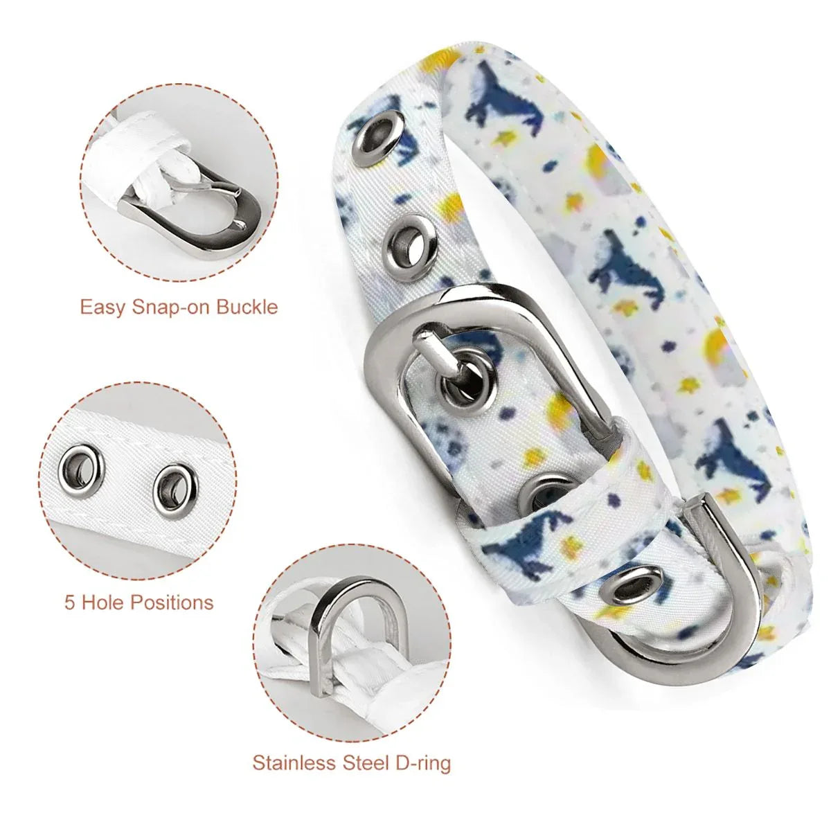 Sleepy Whale Dreams Cloth Pet Collar - Puppy's Aesthetics