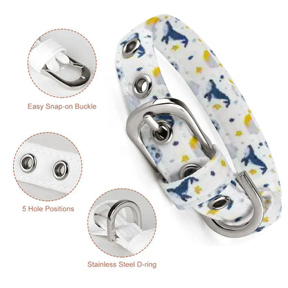 Sleepy Whale Dreams Cloth Pet Collar - Puppy's Aesthetics