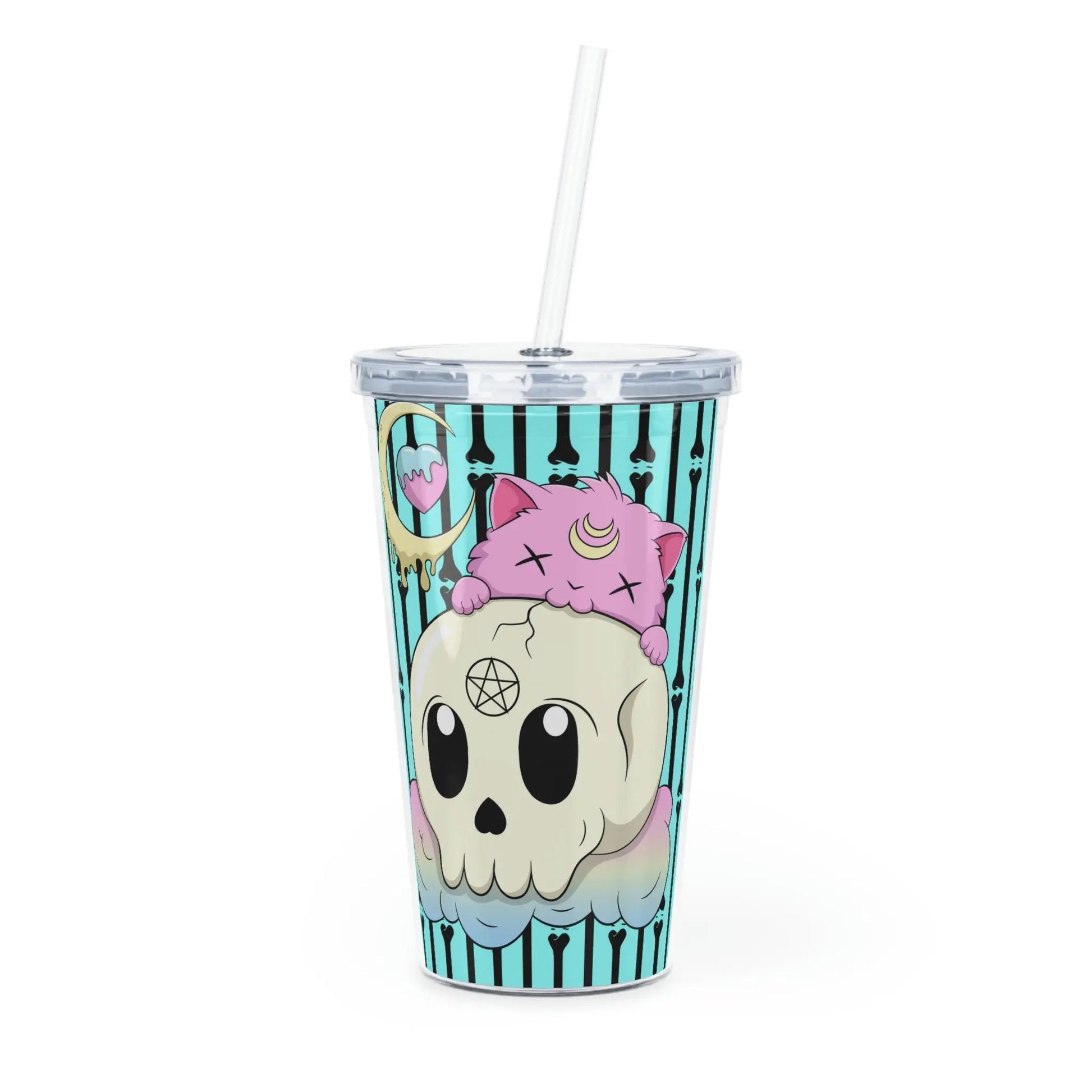 Kawaii Pastel Goth Kitty Skull Tumbler