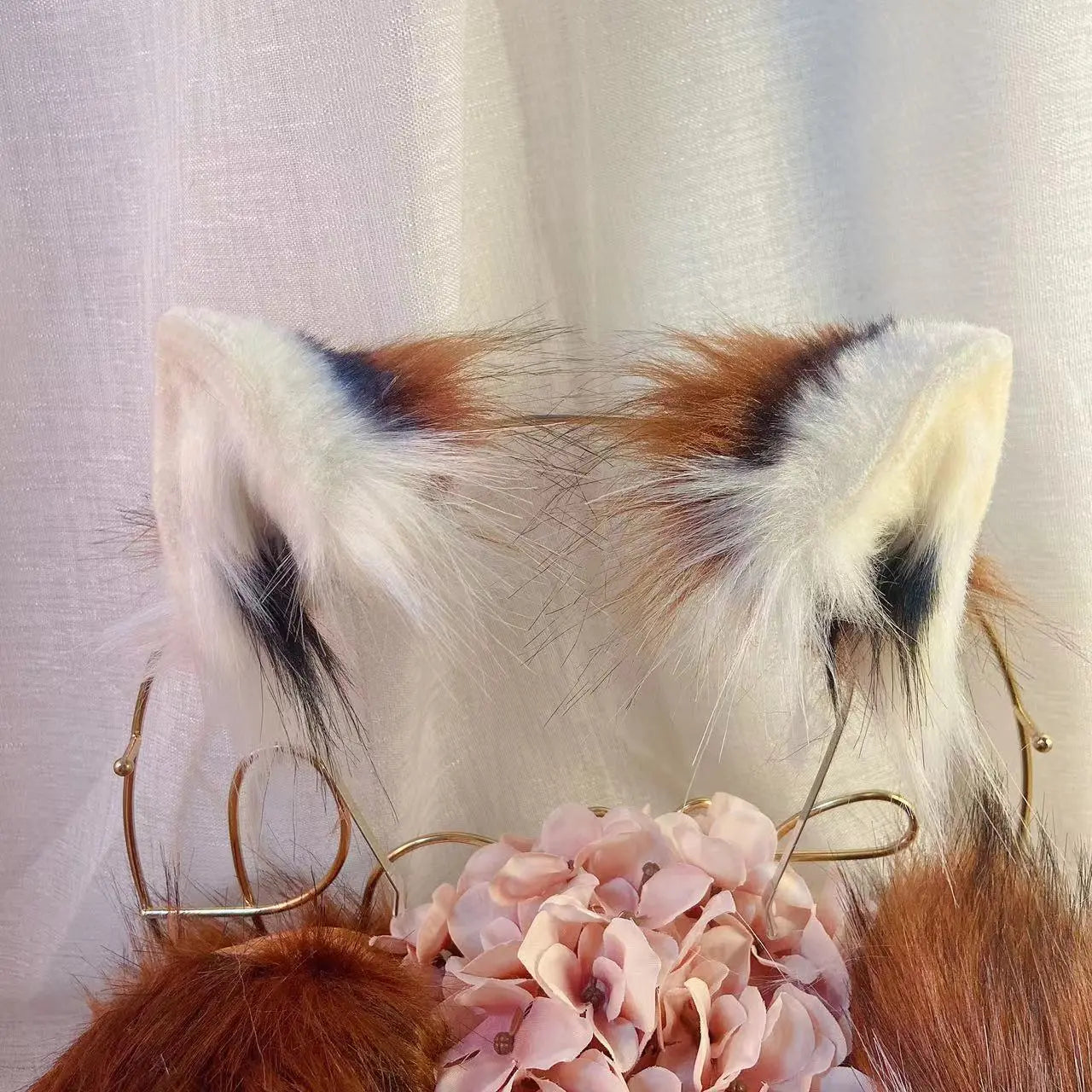 Red Panda Ear & Tail Handmade Ears hairhoop