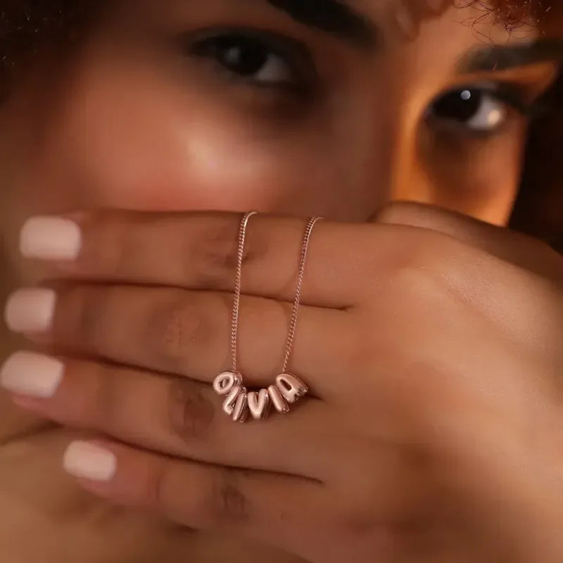 Bubble Love 3D Name Necklace - Puppy's Aesthetics