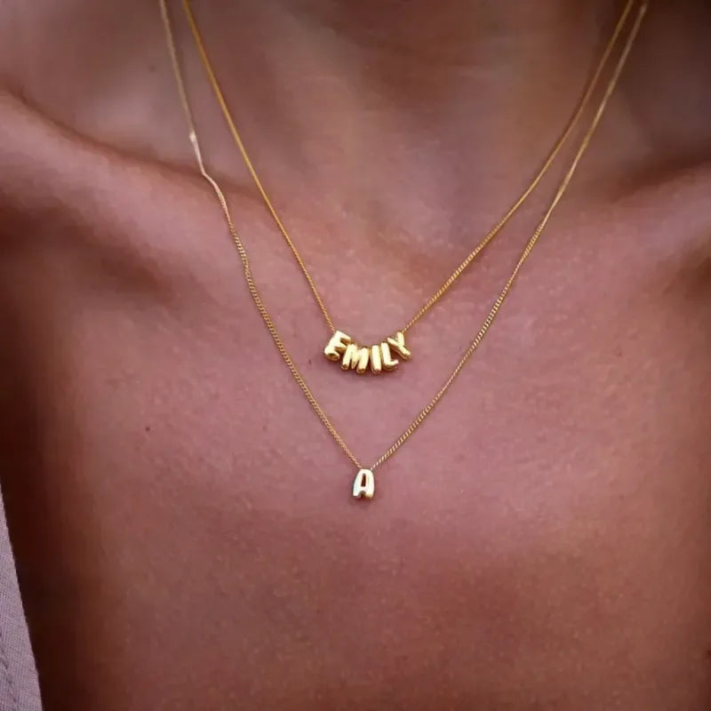 Bubble Love 3D Name Necklace - Puppy's Aesthetics