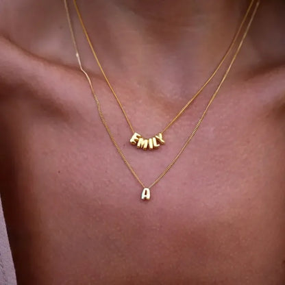 Bubble Love 3D Name Necklace - Puppy's Aesthetics