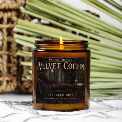 Velvet Coffin Candle 9oz