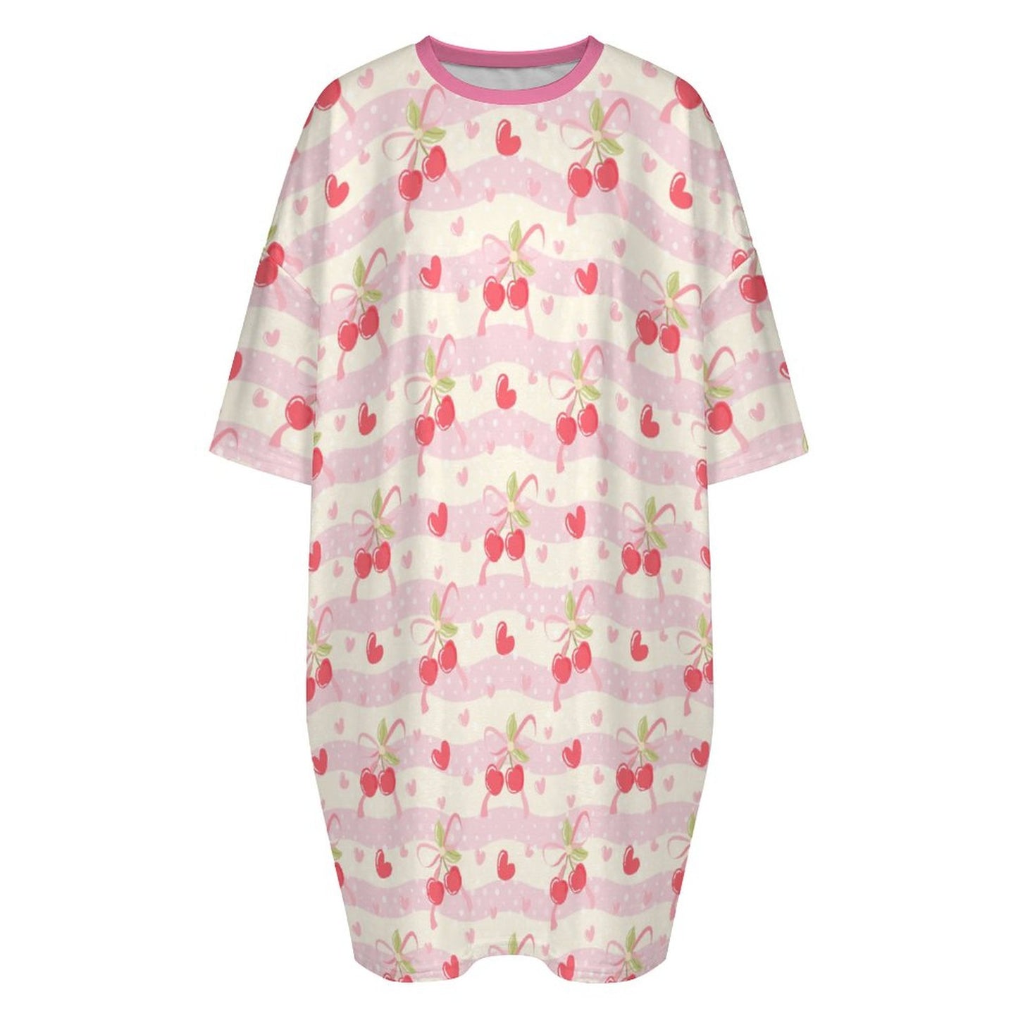 Pretty Stripe Cherry Soft Nightgown XL