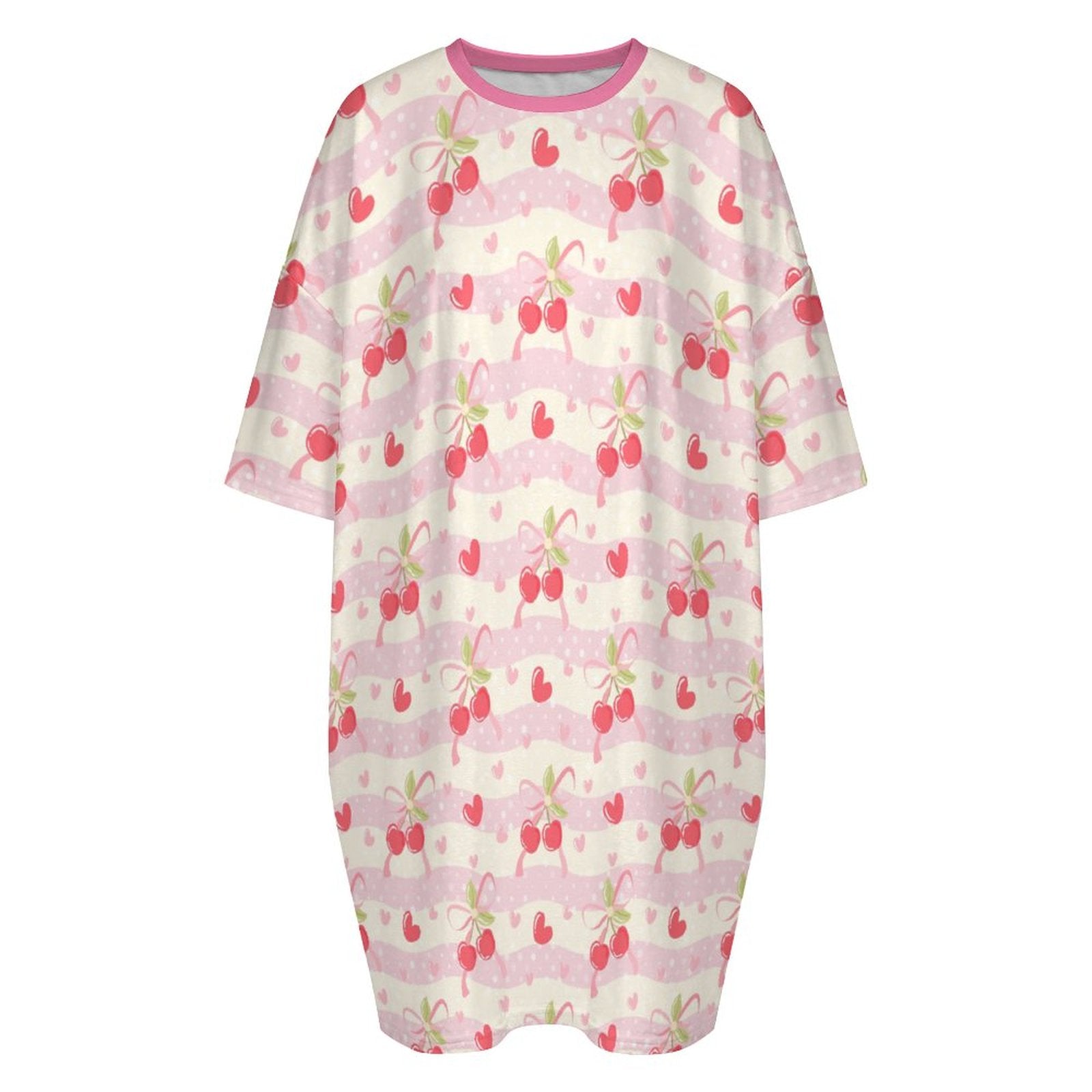 Pretty Stripe Cherry Soft Nightgown XL
