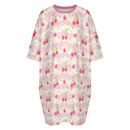 Pretty Stripe Cherry Soft Nightgown XL