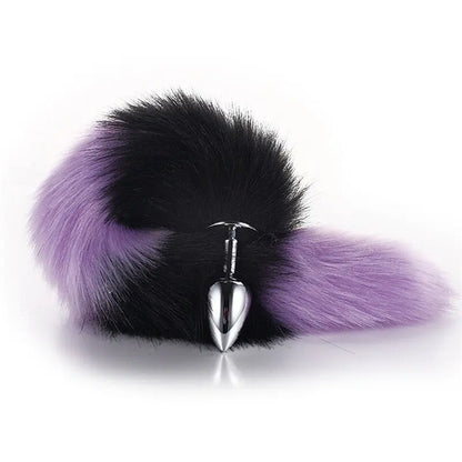 Kawaii Pink & Black Anal Tail (28 Colors) Black Purple-02