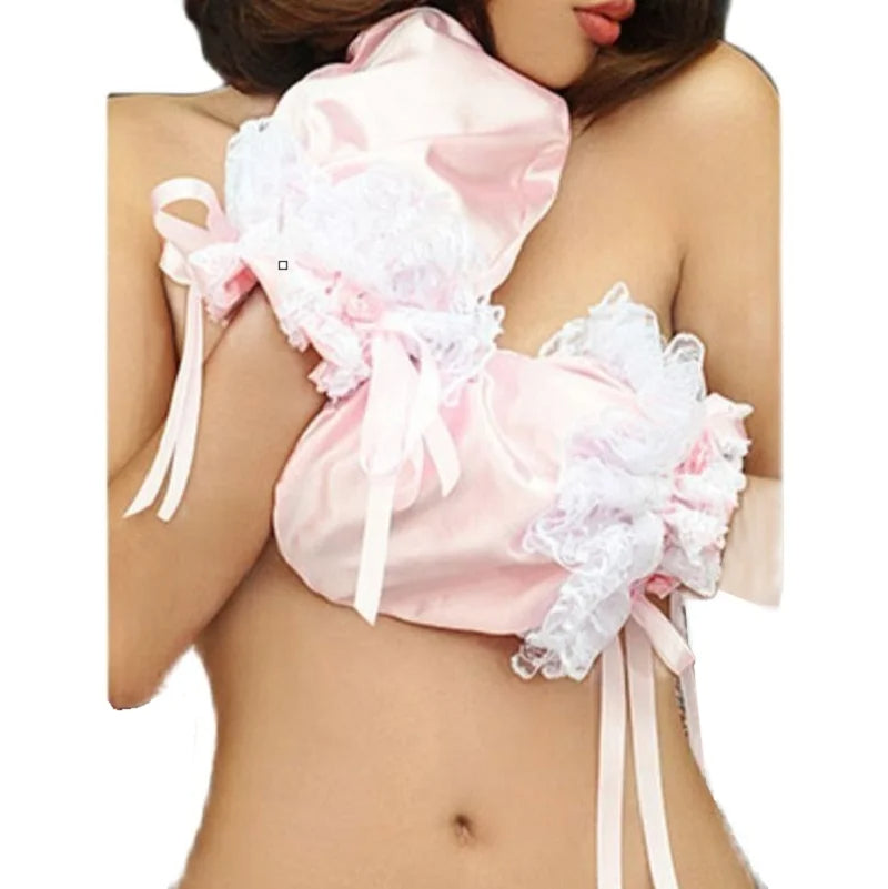ABDL Baby Pink Thin Silk Lace Mitts