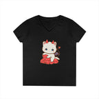 Lil Devil Cat V-Neck Play Tee - Puppy's Aesthetics