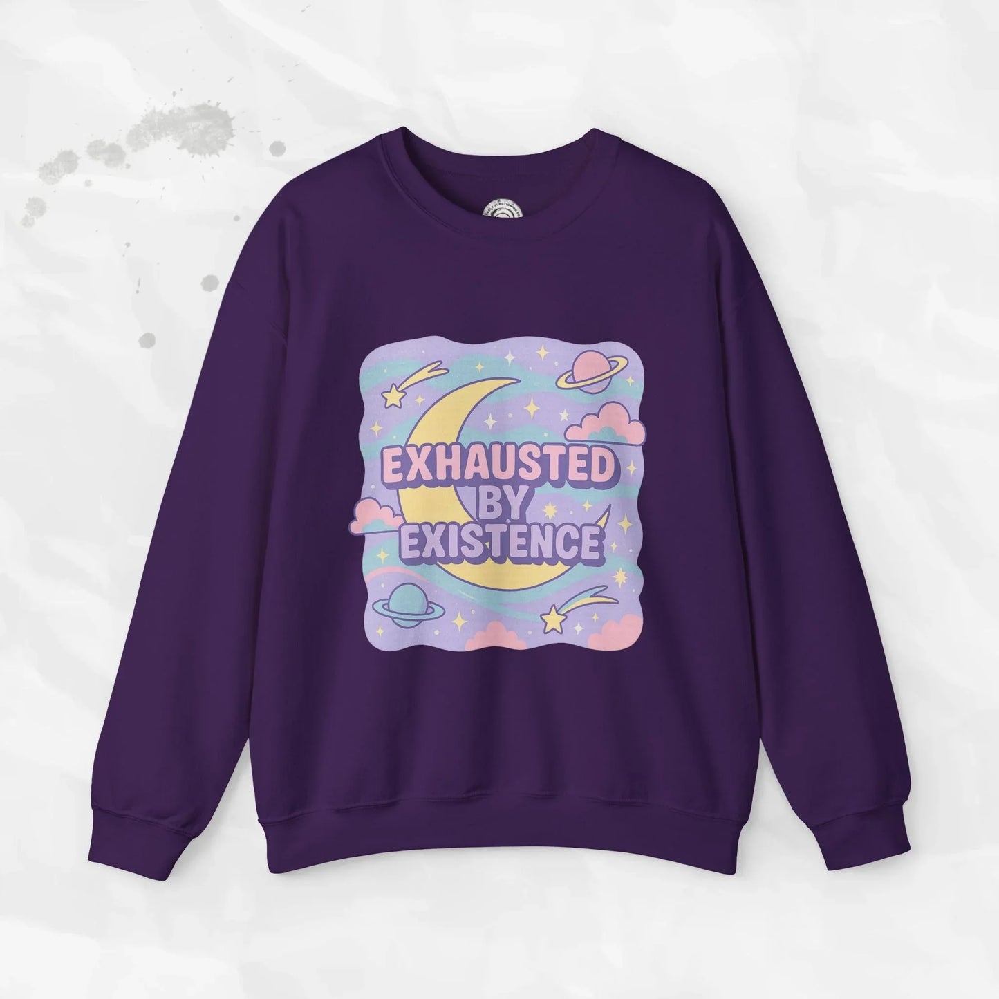 Exhausted by Existence Crew Sweater (Colors) - Puppy's Aesthetics