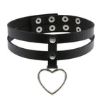PU Leather Heart Pendant Collar (Colors) - Puppy's Aesthetics
