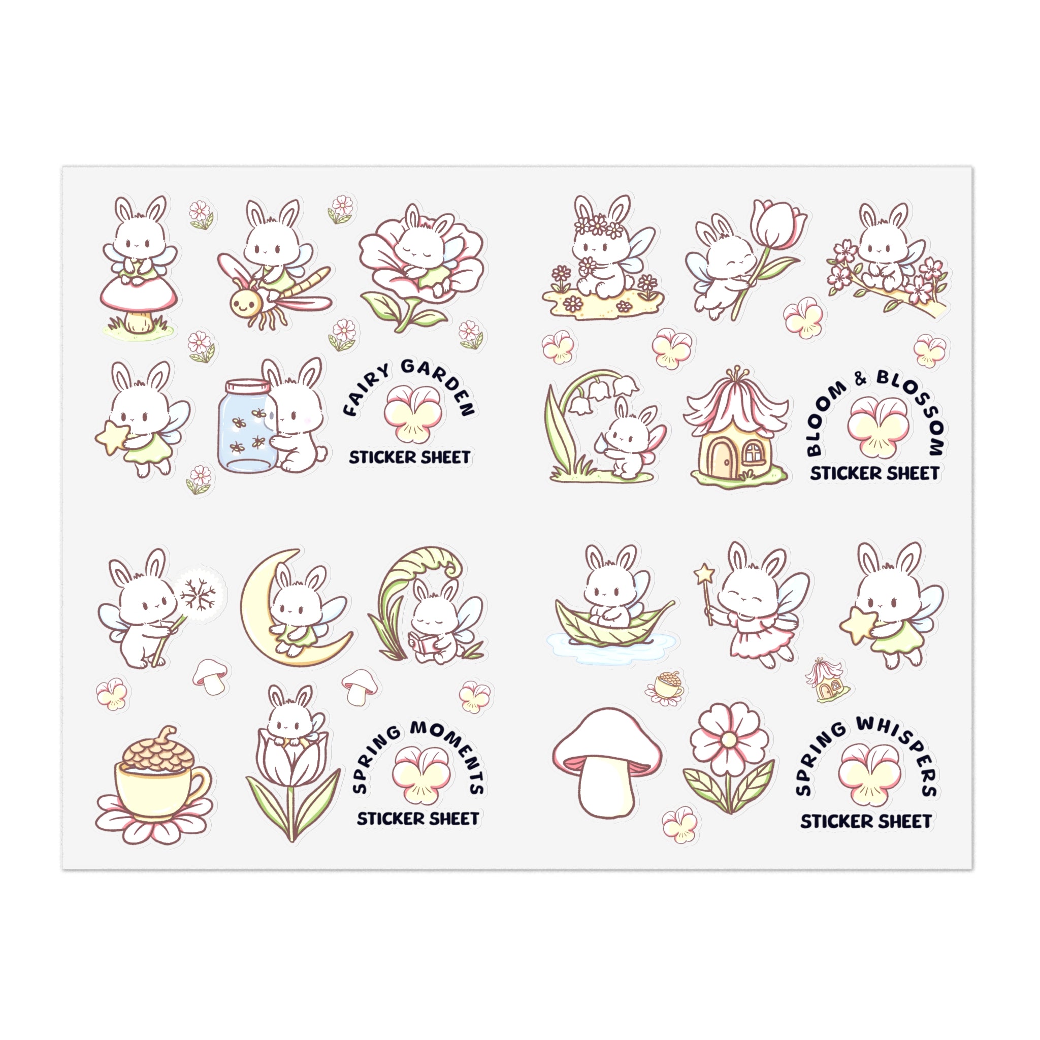Spring Garden Sticker Sheet - Puppy's Aesthetics