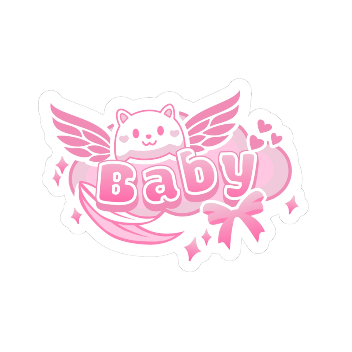 Kawaii Pink Baby Kiss-Cut Sticker - Puppy's Aesthetics