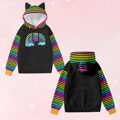 Rainbow Cat Ears Unisex Hoodie