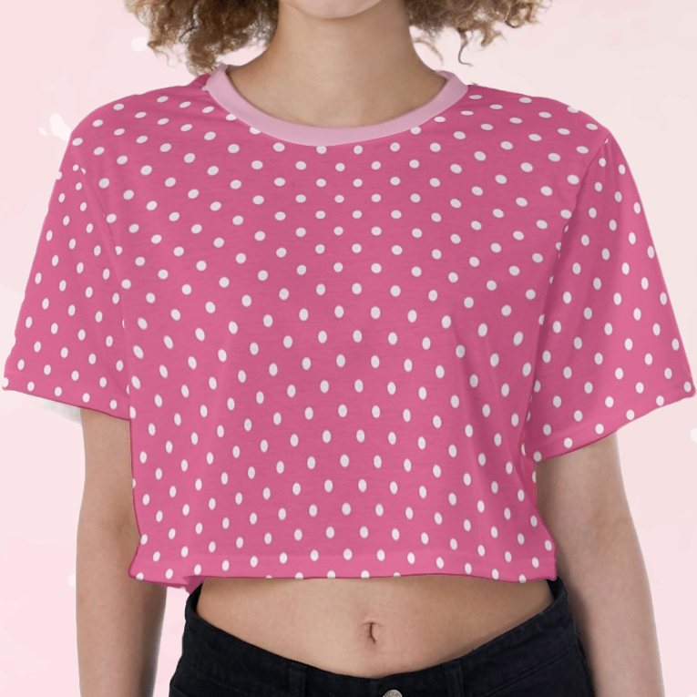 Pink Polka Dot Crop Top