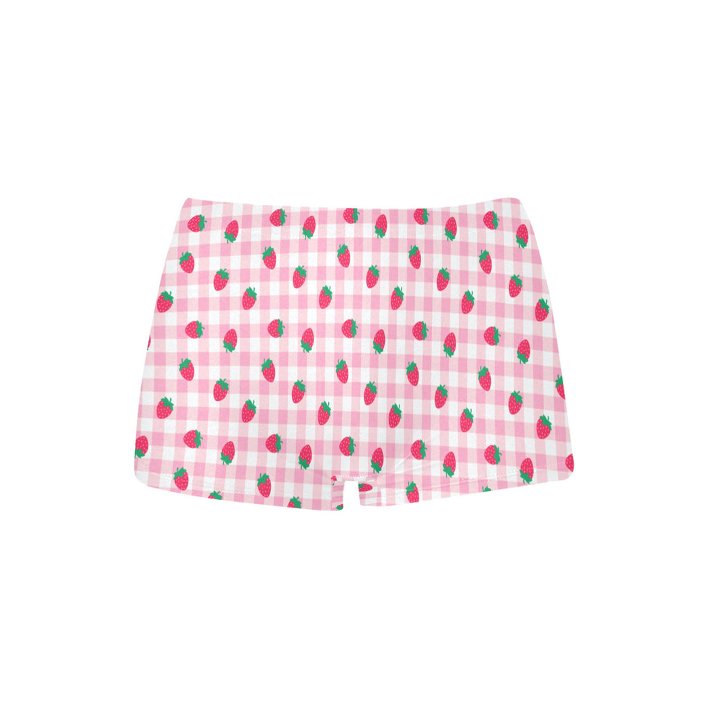 Strawberry Plaud Boyshort Panties