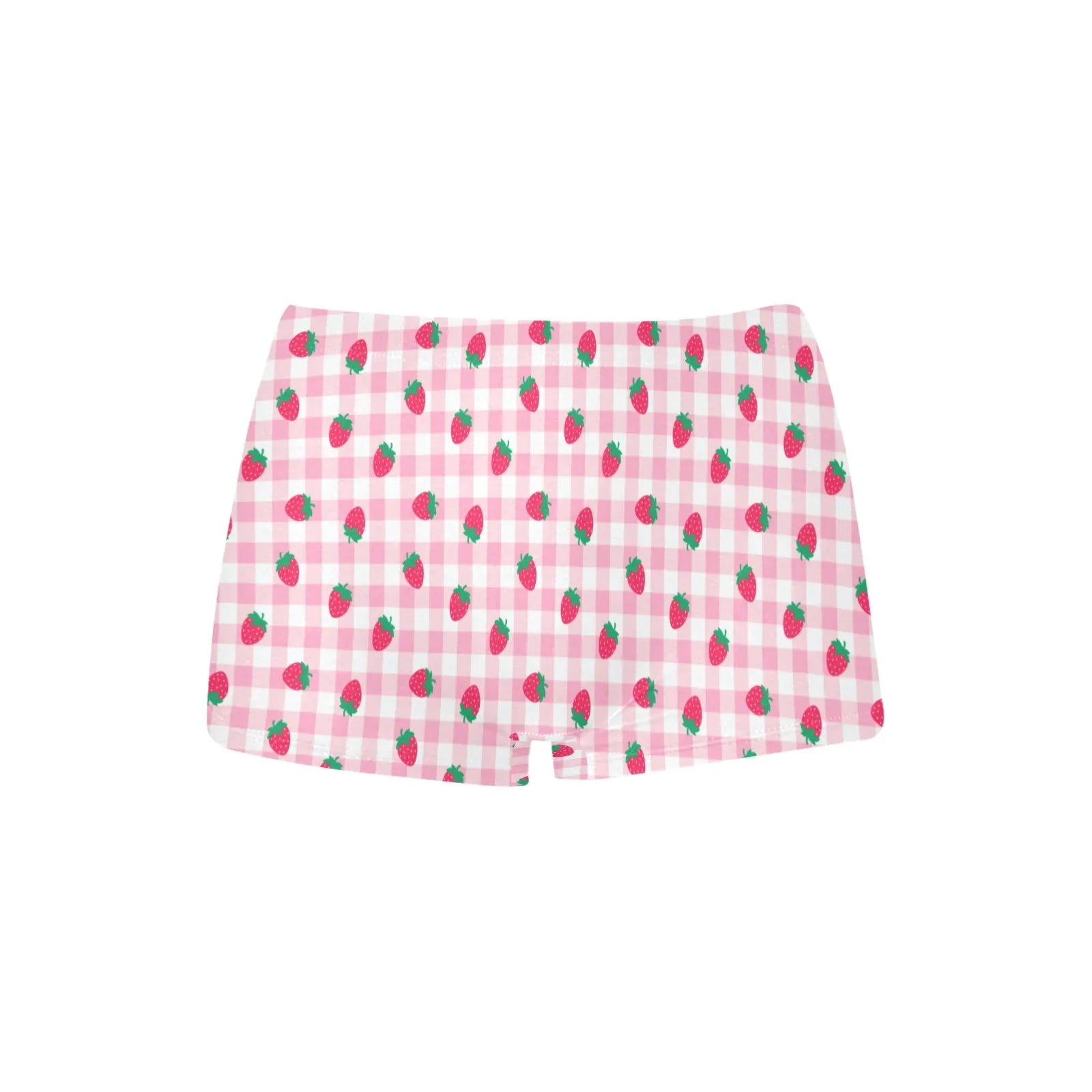 Strawberry Plaid Boyshort Panties - Puppy's Aesthetics