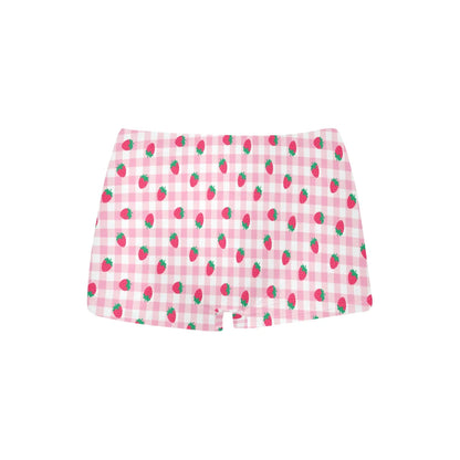 Strawberry Plaid Boyshort Panties - Puppy's Aesthetics